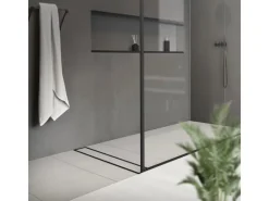 LuxeBath Duschrinne 60 cm 2in1 Befliesbar Extra Flach Edelstahl Schwarz