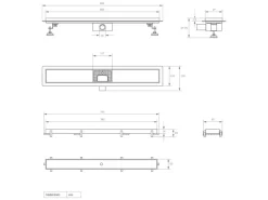 LuxeBath Duschrinne 80 cm 2in1 Befliesbar Extra Flach Edelstahl Schwarz