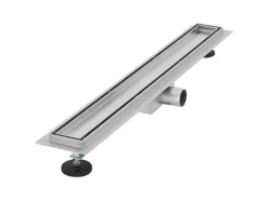 LuxeBath Duschrinne 70cm 2in1 Befliesbar Extra Flach Silber Doppelseitige