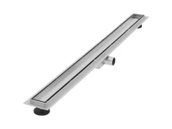 LuxeBath Duschrinne 100cm 2in1 Befliesbar Extra Flach Edelstahl Silber