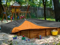 LUX-TOOLS Gewebeplane mit Ösen Tarpaulin Orange-Grau 3 m x 4 m