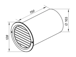 Mauerlüfter mit Stutzen Dunkelgrau