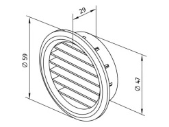 Möbelgitter Rund Ø 59 mm Hellgrau 4 Stück
