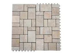 MCW Steinfliese K70 Bodenfliese Steckfliese Balkon/Terrasse Naturstein 11x Je 30x30cm - 1m² Weiß