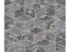 Metropolitan Stories II Vliestapete Grafik Marmor Fliesen dunkelgrau-gold FSC®