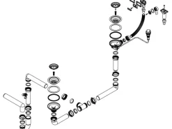 Miló Röhrensiphon-Set für Doppelbecken mit Exzenter Mattschwarz Ø 114 mm
