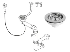 Miló Röhrensiphon-Set mit Exzenter Ø 114 mm