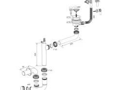 Miló Röhrensiphon-Set mit Exzenter Ø 114 mm