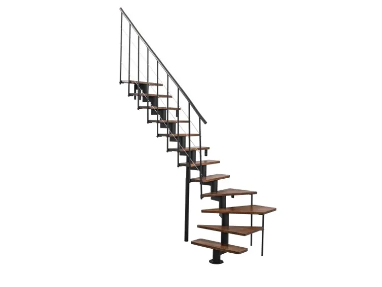 Minka Mittelholmtreppe Comfort Top Turn Walnuss Schwarz Raumhöhe bis 312 cm