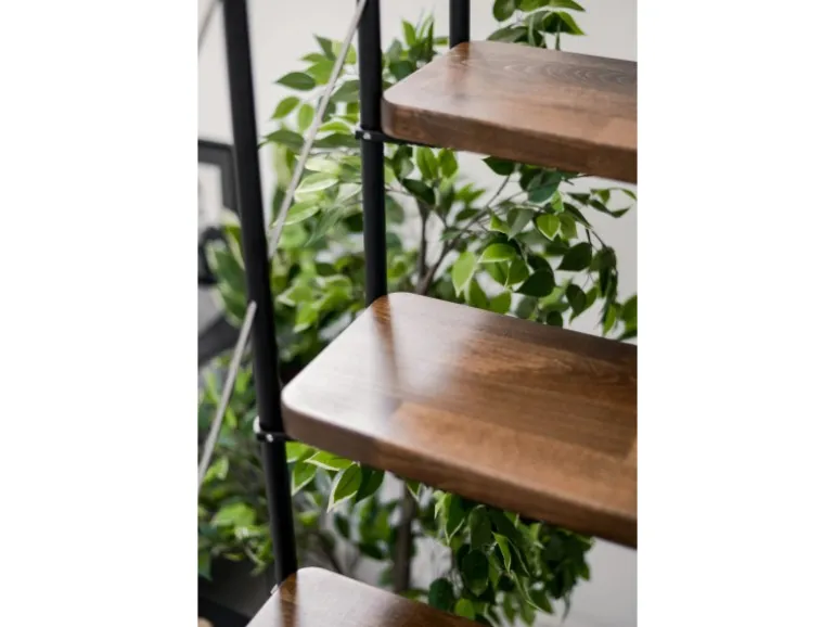 Minka Mittelholmtreppe Comfort Top Turn Walnuss Schwarz Raumhöhe bis 312 cm