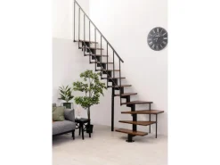 Minka Mittelholmtreppe Comfort Top Turn Walnuss Schwarz Raumhöhe bis 312 cm
