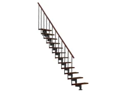 Minka Mittelholmtreppe Style Walnuss Schwarz Raumhöhe bis 304 cm