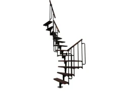 Minka Raumspartreppe Joker Turn 180° Walnuss Schwarz Raumhöhe bis 304 cm