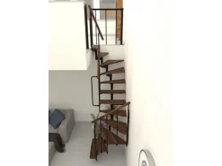 Minka Raumspartreppe Joker Turn 180° Walnuss Schwarz Raumhöhe bis 304 cm