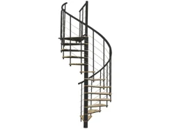 Minka Spindeltreppe Fusion Ø 140 cm Eiche Schwarz Raumhöhe bis 295 cm