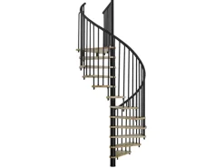 Minka Spindeltreppe Spiral Effect Ø 140 cm Eiche Schwarz Raumhöhe bis 305 cm