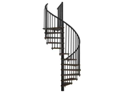 Minka Spindeltreppe Spiral Effect Ø 160 cm Walnuss Schwarz Raumhöhe bis 305 cm
