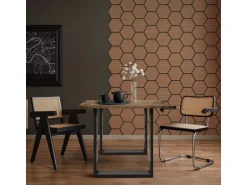 ML-Design Akustikpaneel Hexagon 2Er Set 66x81x2 cm Teak aus MDF