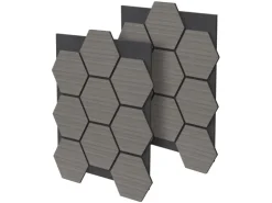 ML-Design Akustikpaneel Hexagon 2Er Set 66x81x2cm Grau aus MDF