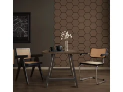 ML-Design Akustikpaneel Hexagon 2Er Set 66x81x2 cm Braun aus MDF