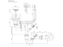 ML-Design Spülbecken Edelstahl 50x40 cm Anthrazit Eckig 1 Becken mit Siphon