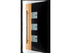 Moderno Haustür M330P Bicolor Wood Schwarz-Eiche Natur 100 cm x 210 cm DIN L