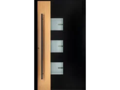 Moderno Haustür M330P Bicolor Wood Schwarz-Eiche Natur 100 cm x 210 cm DIN L