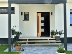 Moderno Haustür M330P Bicolor Wood Schwarz-Eiche Natur 100 cm x 210 cm DIN L