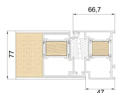 Moderno Haustür M330P Bicolor Wood Schwarz-Eiche Natur 100 cm x 210 cm DIN L
