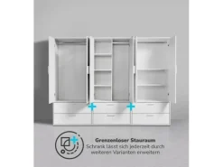 mokebo Kleiderschrank Der Kleiderheld 2 türig und mit zwei durchlaufenden Schubladen