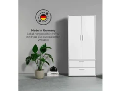 mokebo Kleiderschrank Der Kleiderheld 2 türig und mit zwei durchlaufenden Schubladen