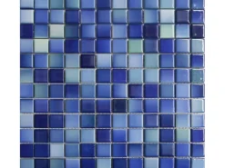 Mosaikmatte Keramik Blau Türkis Melange 30 cm x 30 cm