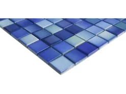 Mosaikmatte Keramik Blau Türkis Melange 30 cm x 30 cm