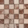Mosaikmatte Naturstein Verona Rosso Crema 30 cm x 30 cm