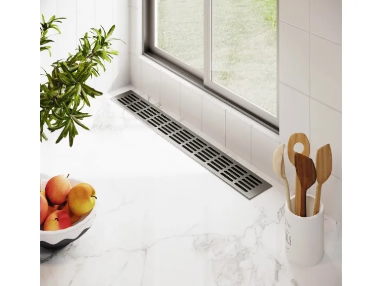 MS Beschläge Lüftungsgitter Alu Design Eloxiert 80 x 600 mm