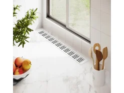 MS Beschläge Stegblech Gitter 80 x 1000 mm Weiß RAL 9016