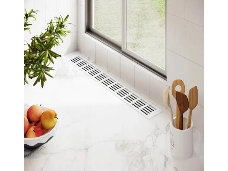 MS Beschläge Stegblech Gitter 80 x 1000 mm Weiß RAL 9016