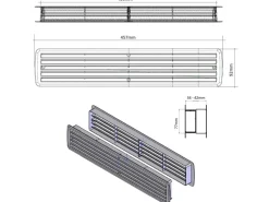 MS Beschläge Türgitter Limba Lüftungsgitter Kunststoff Raumbelüftung