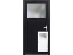 Nebeneingangstür K 504-88 Kunststoff Weiß / Anthrazit 88 cm x 198 cm DIN R