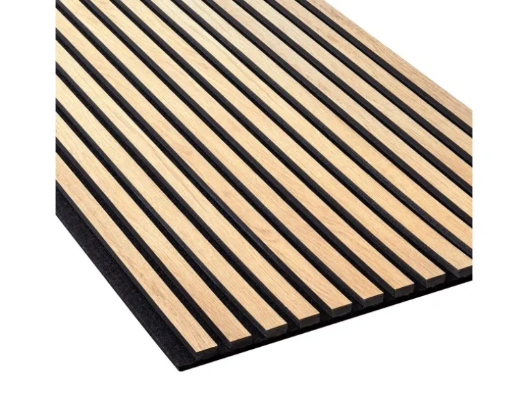 NOEL & MARQUET NMC SELITSTYLE 3D Akustikpanel Lamellenwand Holzoptik Eiche hell 240 x 56,5 cm 2400 mm x 565 mm x 19 mm 1,356 m2 Beige