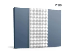 ORAC DECOR W115 3D Wandpaneel Wandvertäfelung Akustikpaneel Stuckleiste 2 m 200 cm x 2,3 cm x 25 cm Weiß