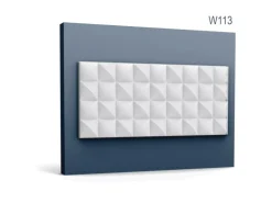 ORAC DECOR W113 MODERN COBBLE 3D Wandpaneel Zierelement 2 m 200 cm x 2,2 cm x 25 cm Weiß