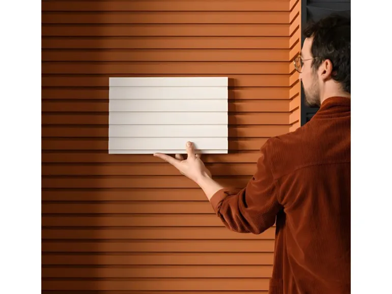 ORAC DECOR W111F MODERN BAR Flexibles 3D Wandpaneel Zierelement 2 m 200 cm x 2 cm x 25 cm Weiß