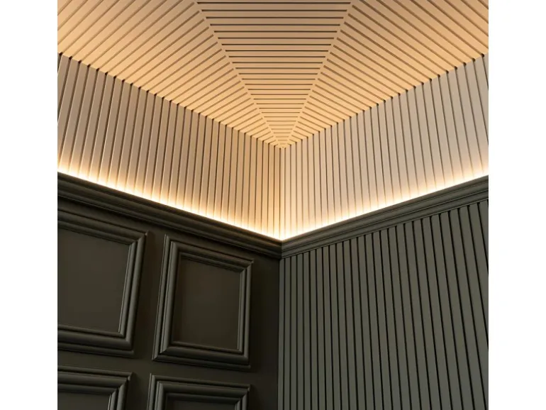 ORAC DECOR W111F MODERN BAR Flexibles 3D Wandpaneel Zierelement 2 m 200 cm x 2 cm x 25 cm Weiß