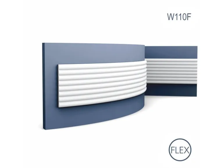 ORAC DECOR W110F MODERN HILL Flexibles 3D Wandpaneel Zierelement 2 m 200 cm x 1,6 cm x 25 cm Weiß