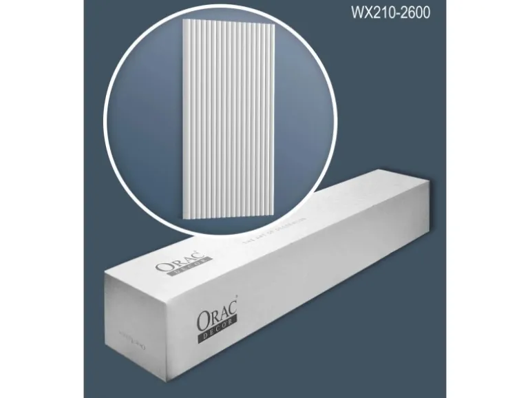 ORAC DECOR WX210-2600-Box REED 3D Wandpaneele 1 Karton Set mit 7 Paneelen 18,2 m Weiß