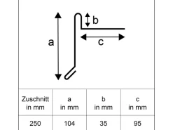 Ortblech ohne Wasserfalz Alu Natur Zuschnitt 250 mm x 1000 mm