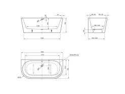 Ottofond Badewanne Modena XS 165 cm x 75 cm inkl. Ablaufgarnitur