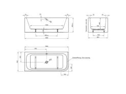 Ottofond Badewannen-Set Spirit 180 cm x 80 cm Weiß Rechts