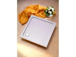 Ottofond Duschwanne Extraflach Quadrat 9 cm x 9 cm Weiß